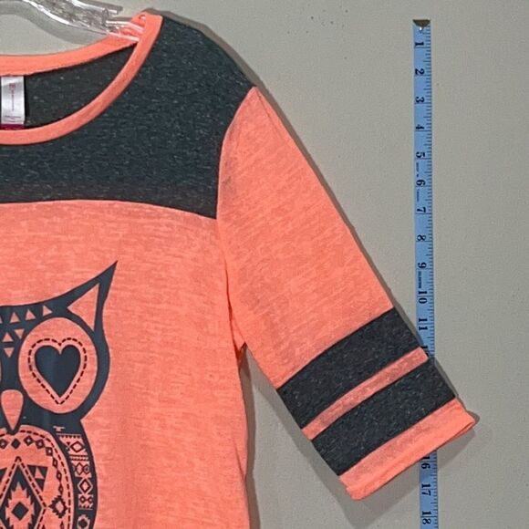 Plus Size Pink & Gray 3/4 Sleeve Owl Top. Size XXL. - Picture 5 of 9